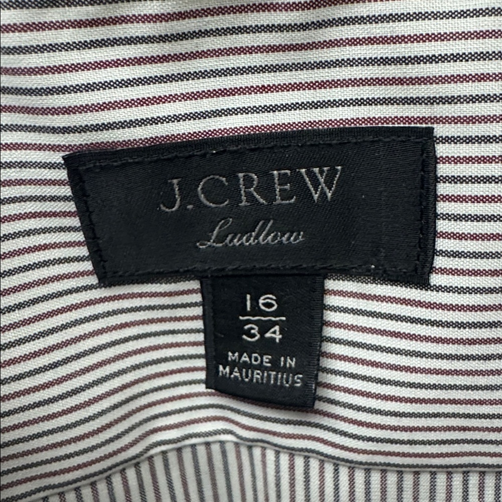 J. Crew Ludlow Micro Stripe Dress Shirt, size 16/34 - Picture 2 of 5